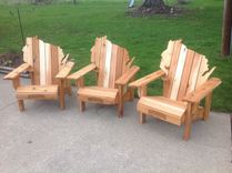 Cedar Adirondack Wisconsin Chairs With Personalized Laser Engraving. 2 small