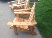 Cedar Adirondack Wisconsin Chairs With Personalized Laser Engraving. 4 small