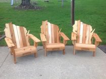 Cedar Adirondack Wisconsin Chairs With Personalized Laser Engraving. 7 small