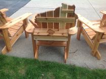 Cedar Adirondack Wisconsin Chairs With Personalized Laser Engraving. 8 small