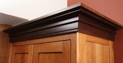 Craftsman Style Kitchen In Cherry With Black Walnut Crown. 6 small