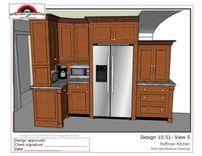 Craftsman Style Kitchen In Cherry With Black Walnut Crown. 2 small
