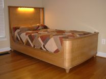 Art Deco Shelter Bed In Quarter Sawn White Oak Lumber And Veneer. 1 small