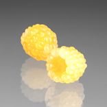 One Realistic Glass Yellow Raspberry Sculpture, Hand Blown and Life-Sized 3 small