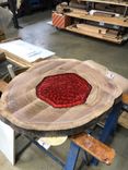 Round Live Edge Walnut And Epoxy Coffee Table 5 small