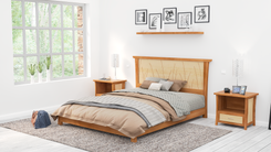 Platform Bed Frame In Cherry And Maple Wood, Made In All Sizes "Prairie Platform Bed" 1 small