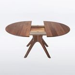 Round Dining Table With Mid Century Modern Pedestal Base "Kapok" 3 small