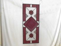 Antique Stained Glass Window Panel, Eapg Depression Glass Stained Glass Plate 4 small