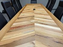Custom Chevron Conference Table From Reclaimed Wood 1 small