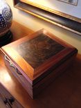 Artisan Jewelry Box Mahogany & Walnut Burl 2 small