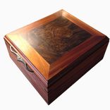 Artisan Jewelry Box Mahogany & Walnut Burl 1 small