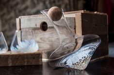 White Speckle Tad Twosome Decanter On Barn Wood 2 small