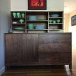 Solid Walnut Buffet & Hutch 2 small