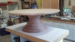 Round Walnut Table Base 78" Diameter Table Top 3 small