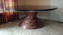 Round Walnut Table Base 78" Diameter Table Top 1 small
