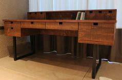 Contemporary Walnut And Distressed Pine Desk 2 small