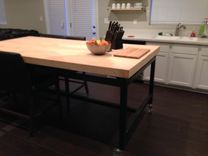 Maple Kitchen Table/ Rolling Island 1 small