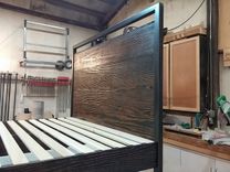 Distressed Wood Queen Bed 3 small