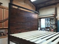 Distressed Wood Queen Bed 2 small