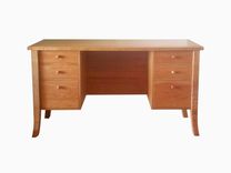 Solid Cherry Pedestal Desk With Drawers 1 small