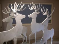 Gold-Plated Deer Sculptures 4 small