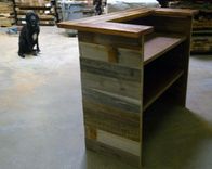 Reception Desk Made From Antique Oak & Barn Wood 3 small