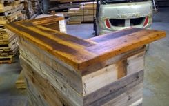 Reception Desk Made From Antique Oak & Barn Wood 1 small