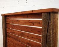 Queen Headboard Crafted From Reclaimed Redwood & Barn Wood Timbers 4 small