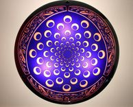 Blue Seamonster Carved Hemisphere 2 small