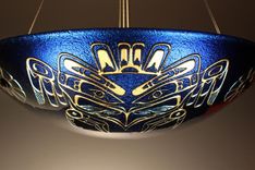 Blue Thunderbird Carved Hemisphere 2 small