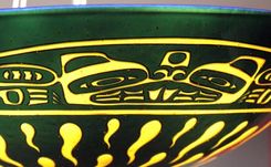 Green Beaver Carved Hemisphere 2 small