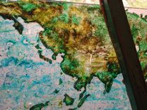 Cast Glass World Map With Topography 4 small