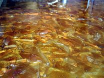 Cast Glass Amber Fireplace Mantle 1 small