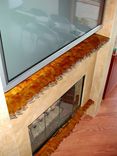 Cast Glass Amber Fireplace Mantle 2 small