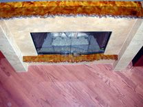 Cast Glass Amber Fireplace Mantle 3 small