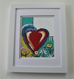 Original Acrylic Hear Painting, 8" X 10" 4 small