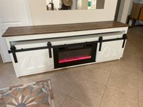 Farmhouse Style Tv Media Center With Electric Chimney 1 small