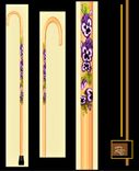 Floral Cane, Hand Painted, Purple Pansies, Custom Cane 1 small