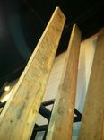 Reclaimed Oak Top Barstools With Raw Metal Base 4 small