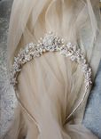 Heirloom-Quality Wedding Tiara | Silver Lace & Pearl Bridal Headpiece 3 small