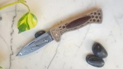Damascus Folding Knife 5 small
