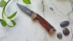Damascus Folding Knife 1 small