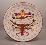 Customized Redware Family Tree Plate 2 small