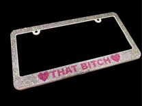 Custom Crystallized Car License Plate Frame Bling Genuine European Crystals Bedazzled 1 small