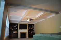 Coffered Ceiling Installation. 1 small