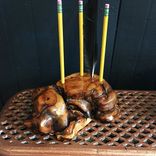 Burl Wood Pencil Holders 2 small