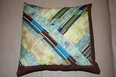 Blue, Green, And Brown Pieced Decorative Pillows - Set Of Three 2 small
