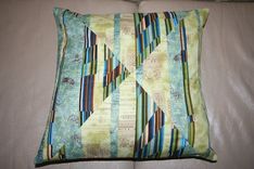 Blue, Green, And Brown Pieced Decorative Pillows - Set Of Three 4 small
