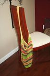 Green, Brown, Red And Yellow Striped String Bag 1 small