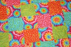 Bright Multi-Colored Tye-Dye And Leopord Print Girl's Quilt With Cup Cake Backing 2 small